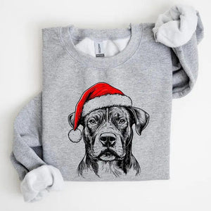 Santa Paws Christmas Sweatshirt: Custom Dog Breed Shirt