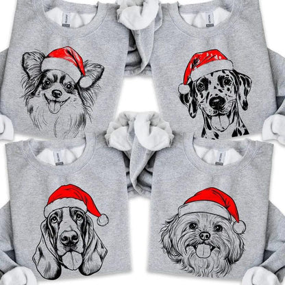 Santa Paws Christmas Sweatshirt: Custom Dog Breed Shirt