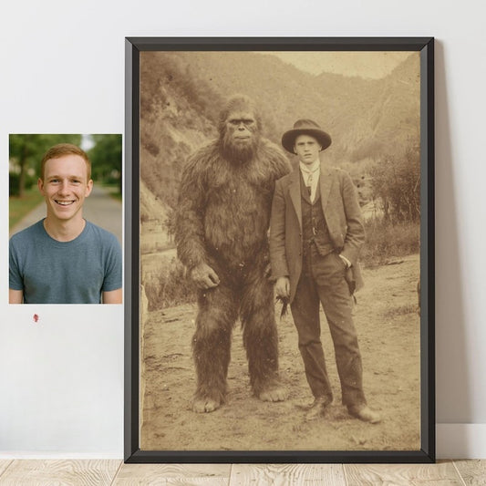 Customised Bigfoot couple Portrait , Sasquatch Custom Portrait , Bigfoot portrait , Sasquatch Portrait Bigfoot Lover , gift for him