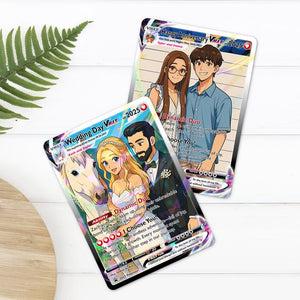 Personalized Anniversary Card, Custom Couples PKM Cards, Couple Anniversary Gift, Anime Wedding Gift, Gift for Him or Her, Birthday Gift