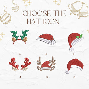 Custom Embroidered Cat Christmas Sweatshirt: Dog Santa Hat, Holiday Husky Sweatshirt for Humans, Xmas Gift