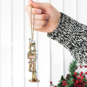 PERSONALIZABLE Trumpet Ornament, Band Student Gift, Brass Instrument, Music Teacher Gift, Christmas Decor, Name Year, CUSTOMIZABLE Keepsake
