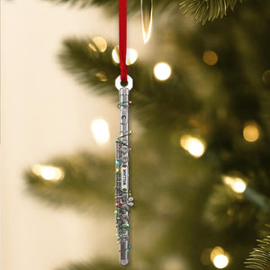 PERSONALIZABLE Flute Ornament, Customizable Music Lover Gift, Musician Christmas Decor, Personalized Instrument Keepsake, Holiday Gift Idea