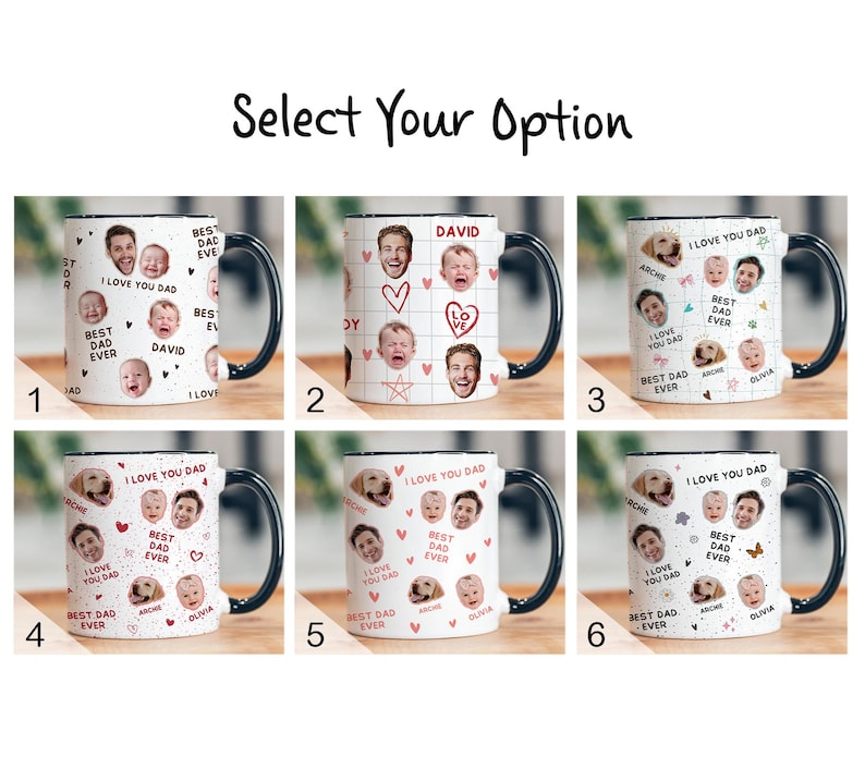 Custom photo coffee mug, Personalized cup with photo, Custom picture mug for Dad/ Grandpa, Custom mug