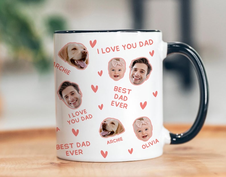 Custom photo coffee mug, Personalized cup with photo, Custom picture mug for Dad/ Grandpa, Custom mug