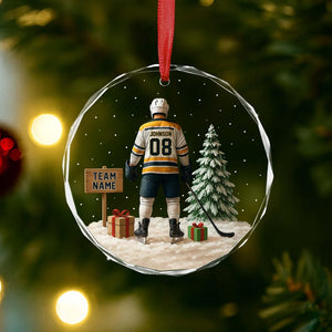 Personalized Hockey Ornament: Goalie, Jersey, Team Gift