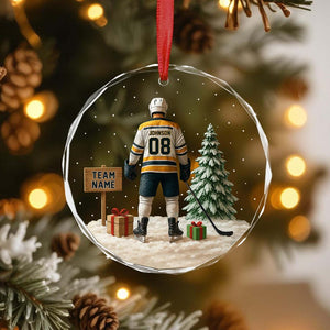 Personalized Hockey Ornament: Goalie, Jersey, Team Gift