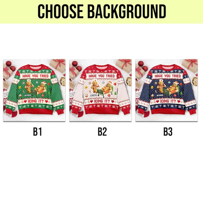 Funny Nurse Christmas Sweater Gingerbread Ugly Christmas Sweater Have You Tried Icing It Sweatshirt, Personalized Holiday Gift for Nurse