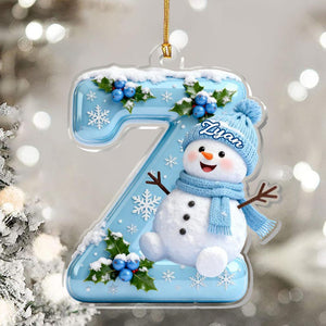 Merry Christmas Custom Letter Snowman Personalized Acrylic Ornament