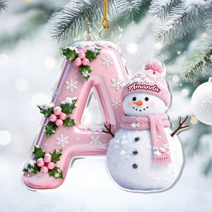 Merry Christmas Custom Letter Snowman Personalized Acrylic Ornament