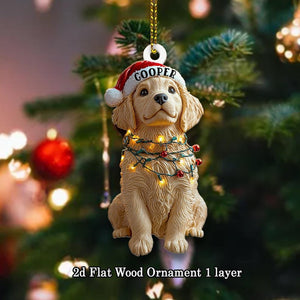 Personalized Golden Retriever Flat Ornament, Christmas Golden Retriever Ornament, Christmas Dog Ornament, Golden Retriever Gifts