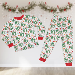 Funny Six Seven Meme Christmas Pajamas Set, Trending 67 Matching Long Sleeve Pajamas, Kid Christmas Costume, Santa Says Six Seven Gift