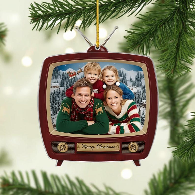 Personalized Retro TV Photo Ornament, Custom Acrylic Christmas Keepsake Gift 2025