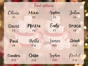 Personalized Resin Family Ornament, Coffee Cup Christmas Family Ornament, Marshmallow Family of 2,3,4,5,6 Ornament 2025, Christmas Decor