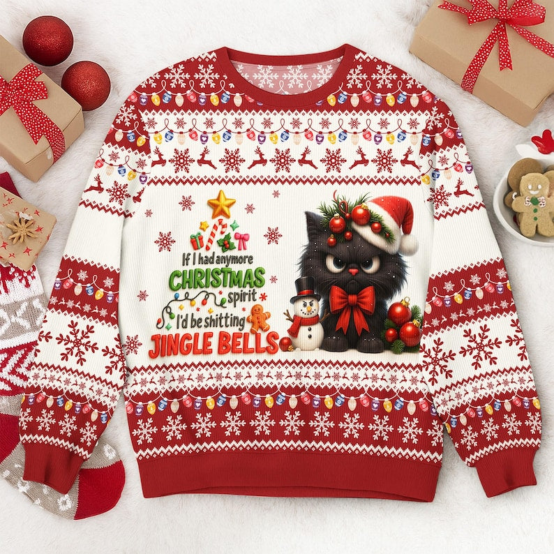 Funny Grumpy Cat Ugly Christmas Sweater: Sarcastic Holiday Outfit