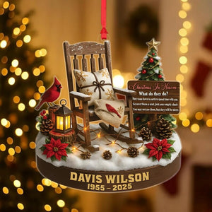 Personalized 2D FLAT Acrylic Memorial Ornament, Christmas in Heaven Chair D cor, Custom Remembrance Gift for Loved One, Sympathy Gift