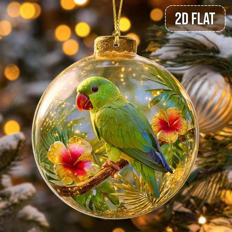 Birds & Butterflies 2D Flat Acrylic Ornaments, Flying Animal Christmas Decor, Nature Wildlife Tree Decoration, Gift for Bird Lovers