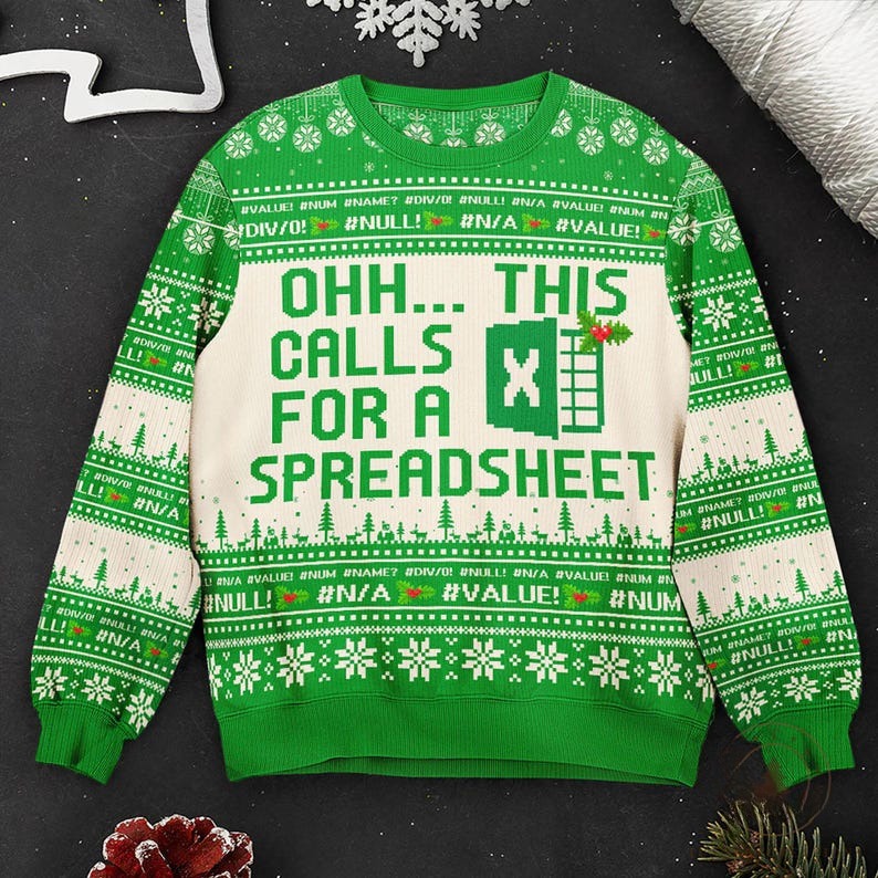 This Calls For A Spreadsheet Ugly Sweater, Humorous Christmas Shirt for Coworkers, Boss Holiday Gift, Funny Office Attire