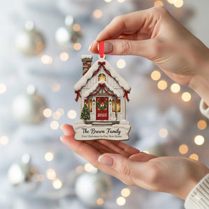 Personalized New Home Ornament: Custom Family Name Wooden Decoration