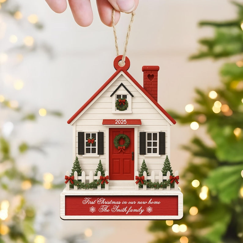 New Home Christmas Ornament 2025,First Christmas in Our New Home Ornament,Happy New Home Gift,New Home Decor,Address Ornament,Christmas Gift