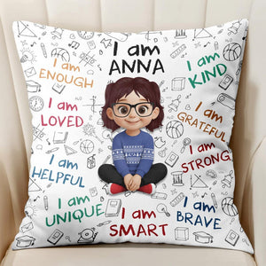 Personalized Kids Affirmation Pillow: Custom Name, Positive Decor