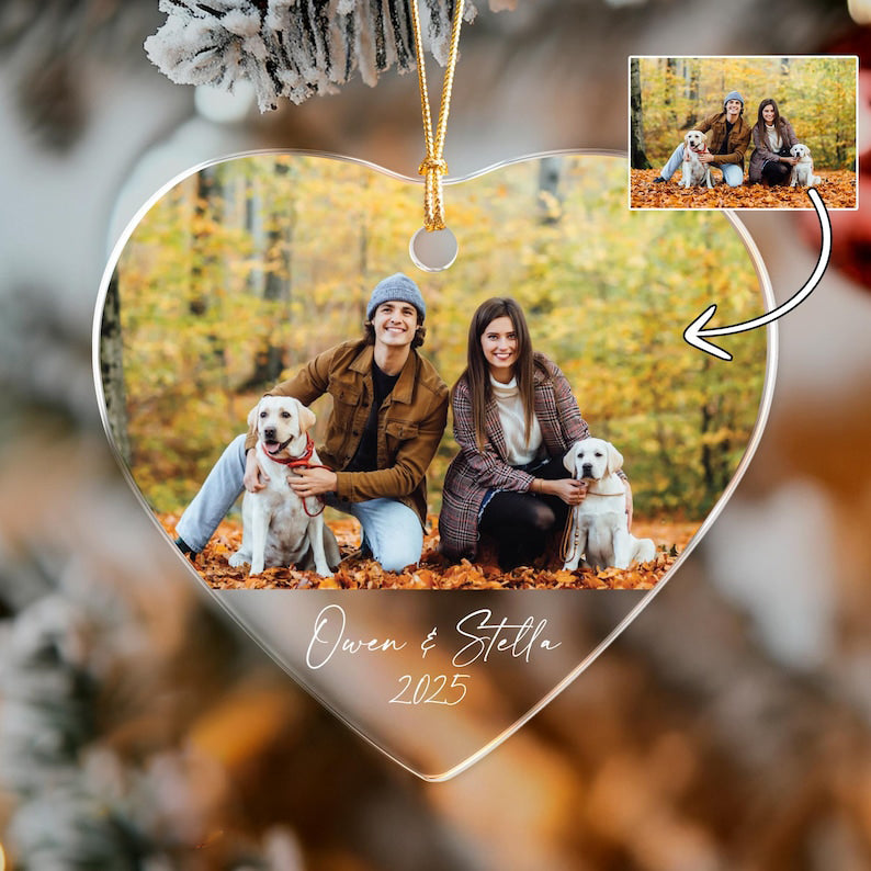 Personalized Photo Ornament, Custom Picture Ornament, Couple Ornament, Couples Gifts, Unique Ornament, Glass Ornament, Keepsake Ornament