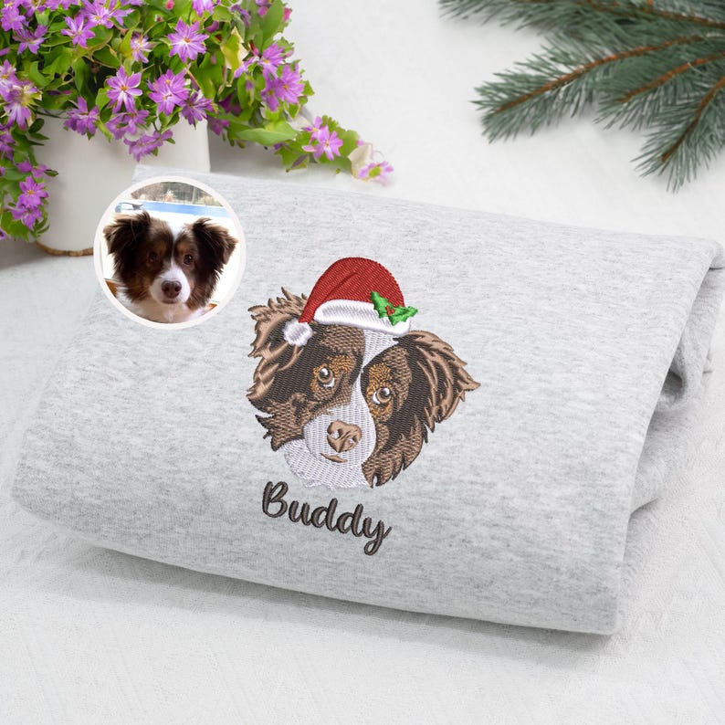 Custom Embroidered Dog Christmas Sweatshirt, Personalized Santa Hat Dog Lover Holiday, Pet Lover Gift il_794xN.7309116917_owf8.jpg