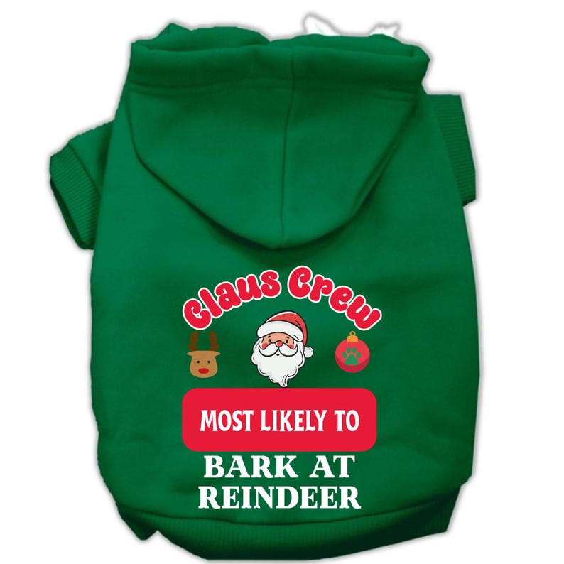 Claus Crew Christmas Dog Hoodies Funny Holiday Pet Hoodie, Most Likely To Design or Custom Saying, Personalized Santa Squad Dog Outfit