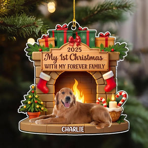 Dogs First Christmas In My Forever Home Photo, Personalized Acrylic Ornament, Dog Picture Ornament, Dog's 1st Christmas, Custom Dog Photo