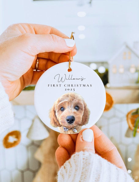 Dogs First Christmas Personalized Dog Christmas Ornament Puppy s First Christmas Ornament Pet Picture Ornament Dog s 1st Christmas Ornament
