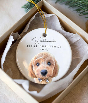 Dogs First Christmas Personalized Dog Christmas Ornament Puppy s First Christmas Ornament Pet Picture Ornament Dog s 1st Christmas Ornament