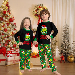 Grinch Family Matching Christmas Pajamas Set, Holiday Sleepwear for Kids & Adults, Funny Xmas PJs, , Grinch PJs, Matching Holiday PJs