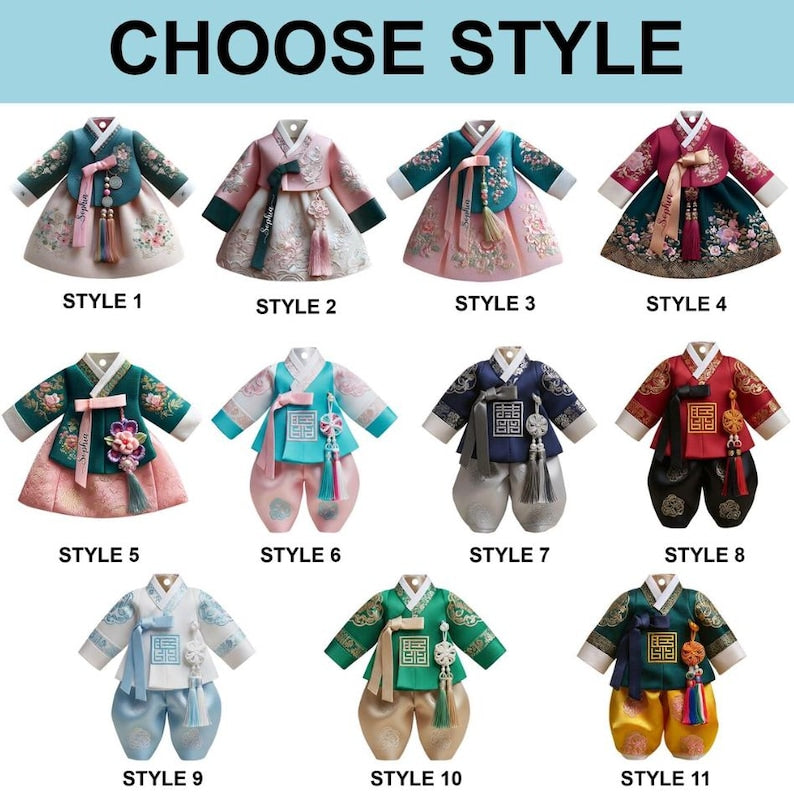 Personalized Korean Hanbok Ornament 2D Flat, Custom Name Acrylic Christmas Decor, Traditional Asian Cultural Gift Keepsake 2025