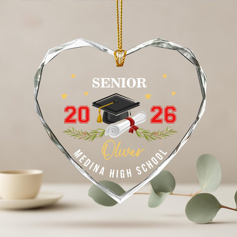 Custom Senior Ornament, Senior Year Ornament, High School Graduation Christmas Ornament, Class Of 2026 Keepsake, Christmas Gift For Seniors