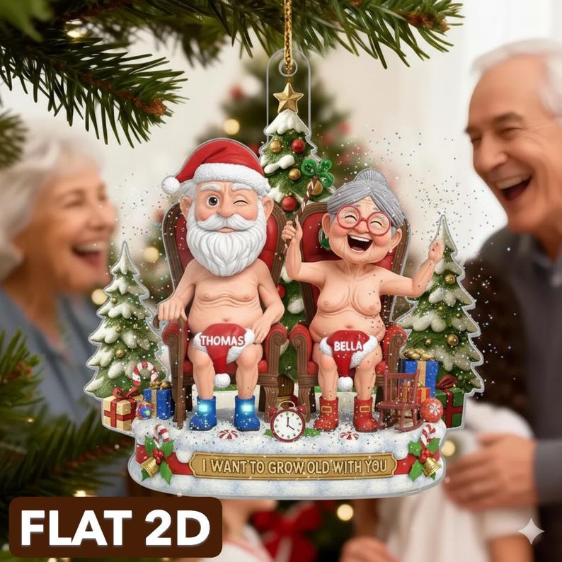 2D Personalized Family Ornaments, Christmas Keepsake & Anniversary Gift, Holiday Gift, Husband Wife Gift, Custom Couple Christmas Ornament