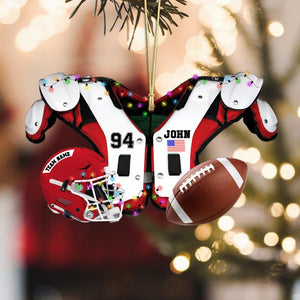 Personalized Football Ornament 2025: Acrylic Shoulder Pad & Helmet