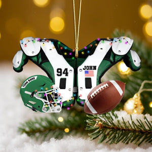 Personalized Football Ornament 2025: Acrylic Shoulder Pad & Helmet