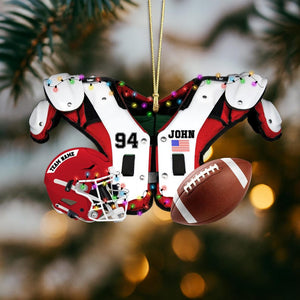 Personalized Football Ornament 2025: Acrylic Shoulder Pad & Helmet
