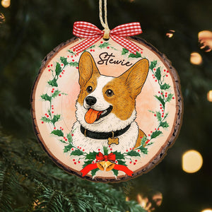 Personalized Watercolor Pet Ornament: Custom Wooden Pet Portrait From Photo, Pet Lovers Gift Dog Lovers Gift Cat Lovers Gift
