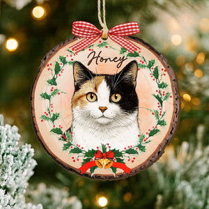 Personalized Watercolor Pet Ornament: Custom Wooden Pet Portrait From Photo, Pet Lovers Gift Dog Lovers Gift Cat Lovers Gift
