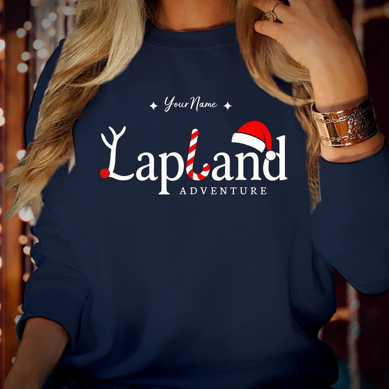 Personalised Lapland Family Matching Christmas Holiday Sweatshirt - Custom The North Pole Santa Claus Merry Xmas Vacation Gift Jumper