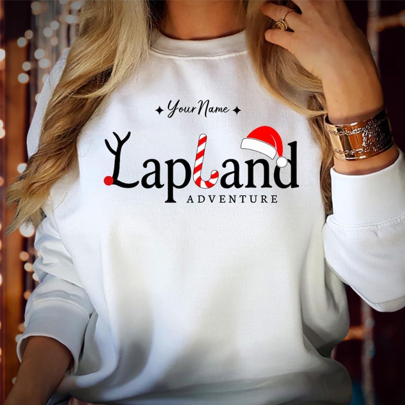 Personalised Lapland Family Matching Christmas Holiday Sweatshirt - Custom The North Pole Santa Claus Merry Xmas Vacation Gift Jumper