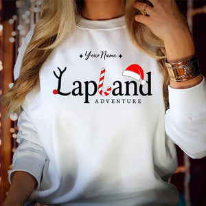 Personalised Lapland Family Matching Christmas Holiday Sweatshirt - Custom The North Pole Santa Claus Merry Xmas Vacation Gift Jumper