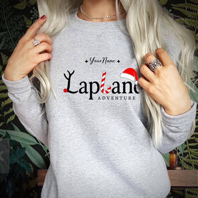 Personalised Lapland Family Matching Christmas Holiday Sweatshirt - Custom The North Pole Santa Claus Merry Xmas Vacation Gift Jumper