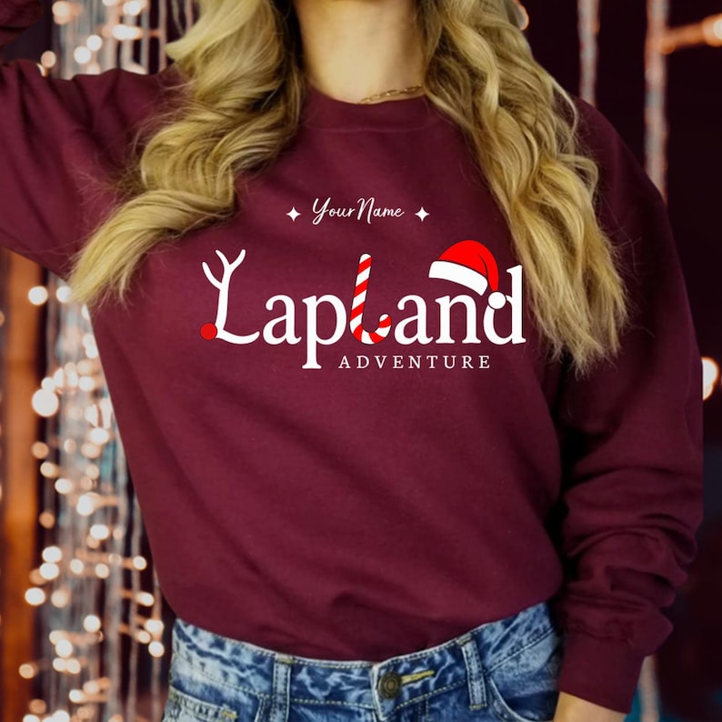 Personalised Lapland Family Matching Christmas Holiday Sweatshirt - Custom The North Pole Santa Claus Merry Xmas Vacation Gift Jumper