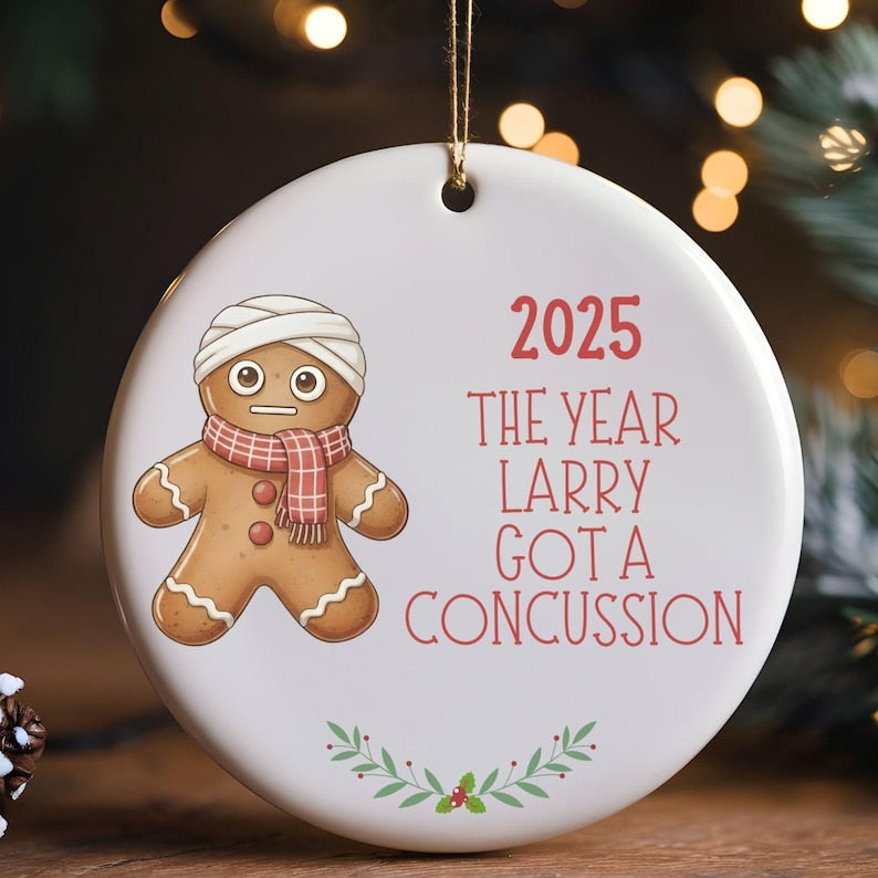 Personalized Broken Gingerbread Ornament,Funny Christmas Ornament, Hysterectomy Surgery Recovery, Accident Injury Keepsake, Broken Arm Leg