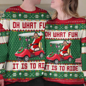 Personalized Ugly Sweater, Custom Golf Photo Christmas Knit Shirt for Teams, Holiday Gift for Golfers