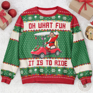 Personalized Ugly Sweater, Custom Golf Photo Christmas Knit Shirt for Teams, Holiday Gift for Golfers