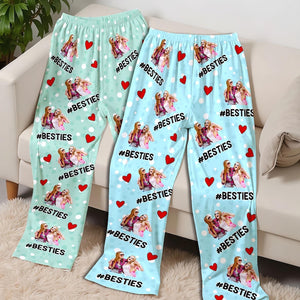 Custom Photo Besties Pajama Pants: Personalized BFF Matching PJs