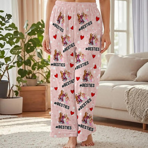 Custom Photo Besties Pajama Pants: Personalized BFF Matching PJs